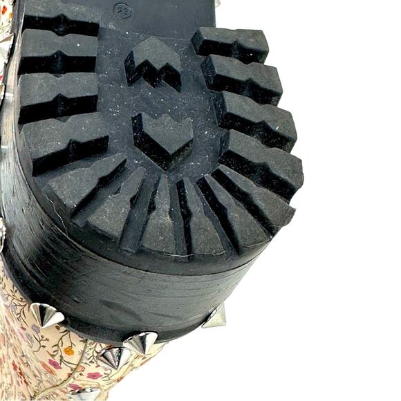 Schutz Andrea Lace Up Studded Floral Combat Boots - Picture 14 of 15